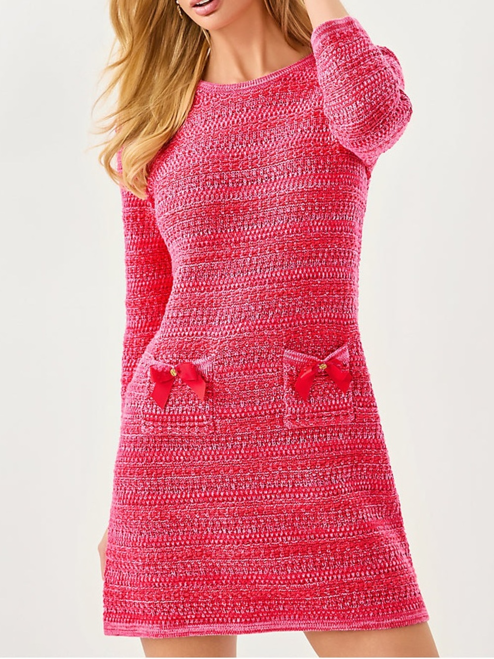 Lilly Pulitzer Sz M RHYSA SWEATER DRESS, CHERRY RED METALLIC MARL